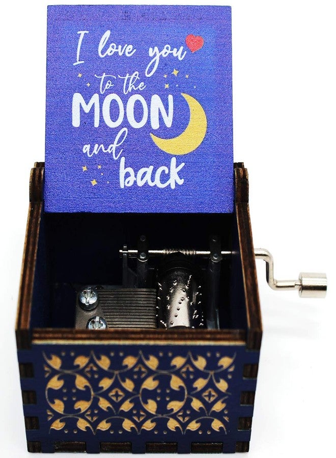 ukebobo Wooden Color Painted Music Box - I Love You to The Moon and Back Color Painted Music Box, Gifts for Daughter, Gifts for Son, Gifts for Love Ones - 1 Set - Image 2